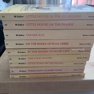 Set of Vintage Little House Paperback Books - Yellow & Cream Covers